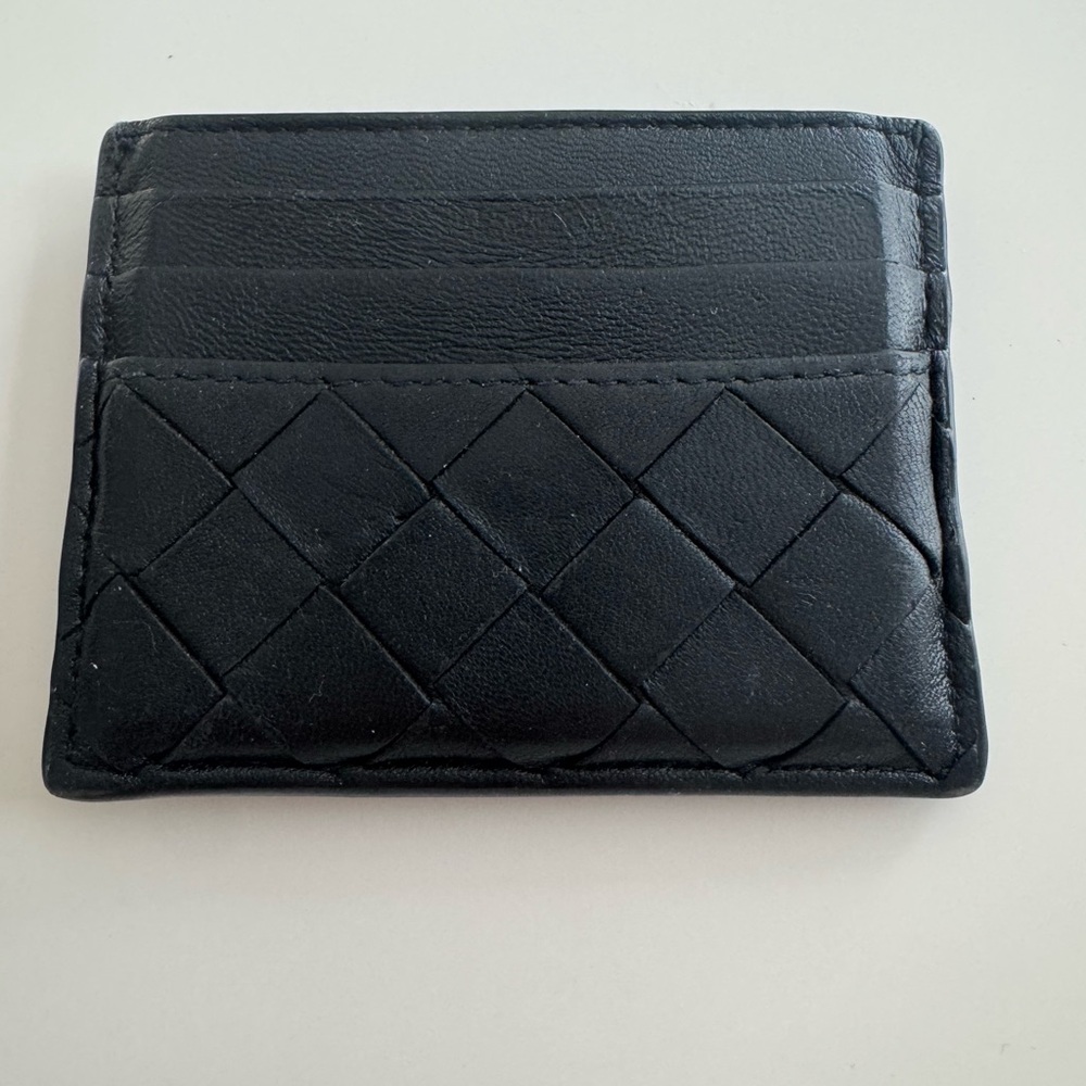 Bottega Veneta Black Leather Card Holder